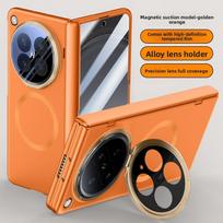 For OPPO Find N6 Case Luxury Hard Skin Magsafe Magnetic Lens Stand Protective Back Cover case For Find N6 Full Cover Phone Shell OPPO Find N6 oranžinė