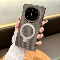 For VIVO X Fold 5 Case Hard Carbon fiber Ring Stand Magnetic wireless charging Protective Back Cover For VIVO X Fold 3 Pro Shell vivo X Fold5 auksas