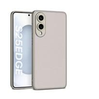 For Samsung Galaxy S25 Edge S25 Ultra Phone Case Luxury Leather Tpu Soft Bezel Precision Hole Carbon Fiber Shockproof Cover Galaxy S25 Edge pilka spalva
