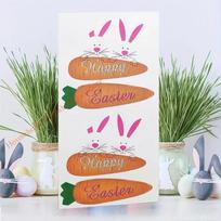 Wooden Rabbit Carrot Wall Hanging Sign Festival Door Sign for Wall Entrance Door and Kids Room Holiday Decoration CN