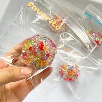 Gniuždomi kamuoliukai su ledo karoliukais, žaislas nuo streso, itin minkšti sensoriniai fidget žaislai vaikams, suaugusiems, nerimui malšinti, atsipalaidavimui, spaudomas, dovana white