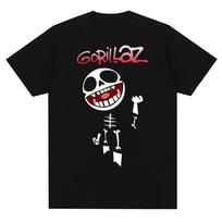 Muzikos grupės „Gorillazs“ „Punk Rock“ marškinėliai 90-ųjų laisvalaikio mados trumpomis rankovėmis plius dydžio marškinėliai „Unisex“ S