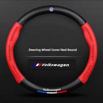 For VOLKSWAGEN Car Carbon Fibre Steering Wheel Cover Anti Slip Steer Handle Caps For VW GTI Scirocco Polo Passat Golf Tiguan Jet 1Pcs CF