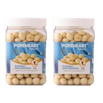 Pureheart Natūralus makadamijos riešutas (650 g, 2 vnt. pakuotė)- Aukščiausios kokybės Australijos makadamijos riešutai ir traškūs džiovinti vaisiai, idealūs užkandžiai, be priedų - Daugkartinio naudojimo stiklainis