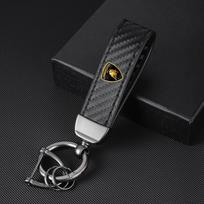 Carbon fiber Car Keychain Key Chain Ring Metal Leather For Lamborghini LP570 LP610 Urus LP700 LP770 Gallardo Aventador Accessory