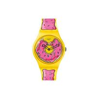 Swatch The Simpsons serijos kvarcinis laikrodis 30 metrų atsparumo vandeniui 41 mm rožinis ciferblatas korpusas iš biologiškai pagamintos medžiagos silikoninis dirželis SO29Z134 Pink Watch Dial pink