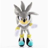 Sidabrinis Sonic pliušinis animacinis žaislas Minkšta lėlė Pliušas Vaikų dovanos