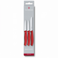 Peilių rinkinys VICTORINOX PARING 3vnt, raudonos sp.