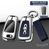 For Opel Astra J H Corsa Insignia Mokka Zafira Meriva OPC Zinc alloy + Leather Car Key Case Cover Shell Holder Keychain Accessor