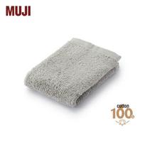 MUJI Pure Cotton Soft Hand Towel with Hanging Loop 34x35cm pilka