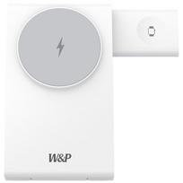 W&P Qi2 3-in-1 Magnetic Folding Wireless Charger Compact & Portable balta spalva