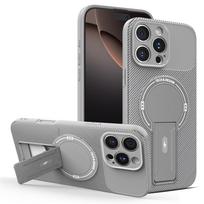 Soft Silicone Phone Case for Apple iPhone 16 Pro Max Plus 16E 5G Original Carbon Fiber Texture Magnetic Folding Stand Back Cover iPhone 16