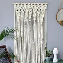 Hand-woven Macrame Door Curtain Bohemia Wall Hanging Tapestry For Home Window Doorway Bedroom Living Room Wedding Backdrop Decor 90X180cm