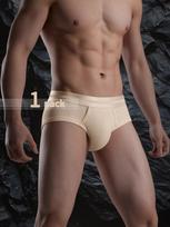 Soft Breathable Waffle Cotton Triangle Underwear with Large Pouch and Side Opening 5XL beige