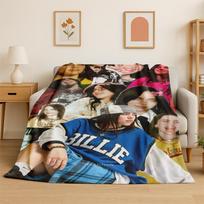 3D Billie Eilish Dainininkė Žvaigždė Flanelinis pledas Minkštas Šiltas Pledas Miegamajam Svetainei Lovai Kelionėms Stovyklavimui Iškylai Dovana 75x90cm