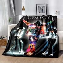 Pop Music Michael Jackson Printed Flannel Throw Blanket Soft Cozy Warm Blanket for Living Room Home Decor  Birthday Gift 75cmx90cm