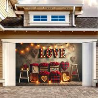 2D LOVE Letter Light Valentines Garage Door Banner 47.2x31.5inch/120*80cm