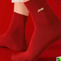JEEP Men's Lucky Red Pure Cotton Winter Socks One Size
