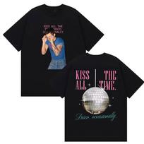 Harry Styles Kiss All The Time Tour T Shirt Men's Vintage Oversized Cotton Tee Unisex Y2K Short Sleeve T-shirt S