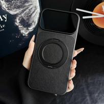 For Huawei Nova 15 Pro Ultra Case Litchi Grain Leather Strong Suction Metal Kickstand 360° Rotatable Spray Coating Hybrid Cover Huawei Nova 15