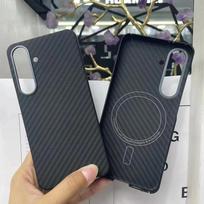 Carbon Fiber Case For Samsung Galaxy S24 Ultra/S24+/S24/S24 Edge Lens Camera Protection Aramid Fiber Cover Lightweight Slim Case Galaxy S25+