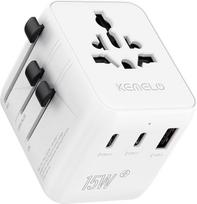 "5 in 1" kelioninis adapteris visame pasaulyje, universalus adapteris su USB A, USB C, 1 pasauliniu lizdu ir 1 JAV/JP lizdu, kelioninis kelioninis kištukinis tarptautinis lizdo adapteris ES, JAV, JK, Kanadai, Japonijai, Australijai