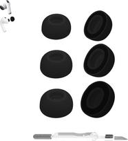 "Aiivioll" 3 poros atminties putų ausų kištukų "AirPods Pro 3" kartai, patogūs, saugūs, geriau slopinantys triukšmą, pakaitiniai ausų kištukai (įvairių dydžių S/M/L, juodi)