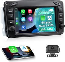 "Android 13" automobilinis radijas "Mercedes C-Class W203/G-Class W463/CLK W209" | 7 colių IPS jutiklinis ekranas su HD galinio vaizdo kamera | Belaidis "CarPlay" ir "Android Car" | 2GB + 64GB GPS, "Bluetooth", WLAN, FM radijas
