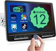 "Android" automobilinis radijas su navigacija DAB+ 10,1 colių ekranas Belaidis "Carplay" ir belaidis "Android" automobilis 1 DIN automobilinis radijo imtuvas su jutikliniu ekranu su "Bluetooth" 4 Core 4G + 64G WiFi GPS AM/FM RDS