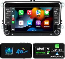 "Android" automobilinis radijas su navigacijos ekranu VW Golf 5 6 Seat Passat, 8 branduolių 4GB + 64GB belaidis "Android Car Carplay" VW radijas, 7 colių VW Polo T5 radijas Bluetooth RDS FM GPS WiFi
