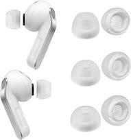 "AZLA Max" "Galaxy Buds 4 Pro" ir "Galaxy Buds 3 Pro" - "Samsung" sertifikuoti pakaitiniai ausų antgaliai, medicininio silikono ausinės, patogios spaudimą mažinančios ausys ir skaidrus garso filtras (3 poros) (baltos spalvos, MS/M/ML)