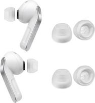 "AZLA Max" "Galaxy Buds 4 Pro" ir "Galaxy Buds 3 Pro" - "Samsung" sertifikuoti pakaitiniai ausų kištukai, medicininio silikono ausų kištukai, palengvinantys spaudimą, patogūs ir su skaidriu garso filtru (2 poros) (balti, MS)