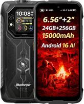 "Blackview Rock 1 Android 16" lauko išmanusis telefonas, 6,56 colių + 2 colių dvigubas ekranas, 15000 mAh baterija, 24GB + 256GB, 120LM LED, 20MP naktinio matymo kamera, IP68 IP 69K Tvirtas mobilusis telefonas be sutarties, "Gemini AI", NFC GPS