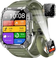 "Blackview" išmanusis laikrodis Vyrų fitneso laikrodis su telefono funkcija, skambučių priėmimas ir skambinimas, kompasas, IP68 vandeniui atsparus, sporto laikrodis su 100+ sporto režimų, širdies ritmo miego monitorius, žingsniamatis, laikrodis "Android i