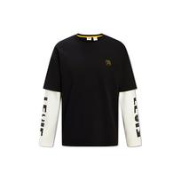 Levis Lego Collaboration Series Faux Two-Piece Letter Print Long Sleeve T-Shirt Unisex Tops Black A5439-0001 S white