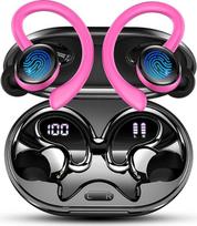 "Bluetooth" ausinės, belaidės "Bluetooth 5.4 Sport Deep Bass", IP7 vandeniui atsparios ausinės, LED ekranas darbui / studijoms, 56 valandų trukmės atkūrimo ausinės su 4 ENC triukšmo slopinimo mikrofonu