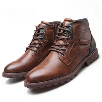 Fashion Retro Leather Men Ankle Boots High Top Shoes Winter Outdoor Work Casual Shoes Punk men's Motorcycle Boots Plus Size Botas Hombre 39