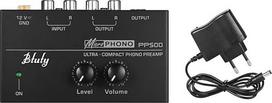 "Btuty Phono Preamp" itin kompaktiškas stiprintuvas su lygio ir garsumo valdikliais 1/4 RCA įvesties ir išvesties