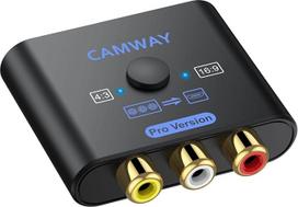 "CAMWAY" RCA ir HDMI keitiklis, patobulintas lustas, geresnė vaizdo kokybė, 16:9/4:3 konversija 1080P AV ir HDMI adapteris Kompozitinis CVBS vaizdo ir garso adapteris Palaiko PAL/NTSC, skirtas Wii/PS1/PS2/N64/Xbox/DVD/VCR