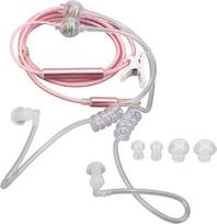 "CCYLEZ Air Tube Earphones", ausinės be radiacijos, binauralinės ausinės su mikrofonu, nešiojamosios 3,5 mm oro vamzdelio ausinės nešiojamajam kompiuteriui, planšetiniam kompiuteriui (rožinės spalvos)