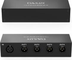 "Cubilux" 1 in 4 Out XLR skirstytuvas, pasyvus 3 kontaktų skirstytuvas (1 moteris - 4 kartus), subalansuotas monofoninis skirstytuvas, pagamintas iš aliuminio