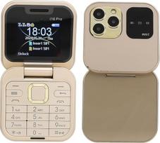 "Dpofirs" sulankstomas telefonas vaikams ir senjorams, atrakintas sulankstomas telefonas, 2G sulankstomas telefonas senjorams, dviejų SIM kortelių telefonas su dideliais mygtukais ir LED žibintuvėliu, HD galinė kamera, FM radijas, (auksinis)