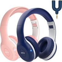 "EarFun" vaikų "Bluetooth" ausinės [2 vnt.], 85/94 dB garsumo valdymas, "HiFi" garsas, HD mikrofonas, 40 valandų baterija, sulankstomos, reguliuojamos, belaidės ausinės mokyklai, kelionei ir kompiuteriui, su dalytuvu