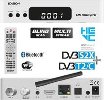 "EDISION OS NINO PRO Full HD Linux E2" kombinuotasis H.265/HEVC imtuvas (1x DVB-S2X, 1x DVB-T2/DVB-C, Multistream, aklasis nuskaitymas, integruotas WLAN, integruotas "Bluetooth", 2x USB, HDMI, LAN, "Linux", kortelių skaitytuvas) (baltas)