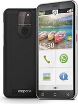 "emporia SMART.5 Mini", senjorų mobilusis telefonas, 4G ryšys, senjorų išmanusis telefonas be sutarties, mobilusis telefonas su pagalbos iškvietimo mygtuku, 4,95 colių ekranas, "Android 13", 13 MP fotoaparatas, juodas, E5mini/E5m 001