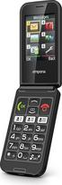 "emporia TALKglam Senior" mobilusis telefonas, sulankstomas mobilusis telefonas be sutarties, paprastas naudoti, mobilusis telefonas su pagalbos iškvietimo mygtuku, 2,4 colio ekranas, juodas