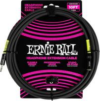 "Ernie Ball" ausinių prailginimo kabelis iš 3,5 mm į 3,5 mm 3 m - juodas