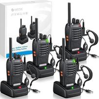 "eSynic Wiederaufladbare Walkie-Talkies 2 Sets, 2-Wege-Funkgerät PMR446 Lizenzfrei 16 Kanäle - VOX, LED-Taschenlampe, Freisprechkomunikacija lauke, mokykloje, mokykloje ir komandoje