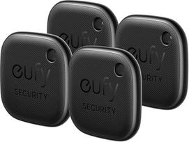 "eufy security SmartTrack Link" (juoda, 4 vnt.) Raktų ieškiklis, suderinamas su "Apple Find My" (iOS), raktų ieškiklis, "Bluetooth" sekimo įrenginys ausinėms ir bagažui, telefono ieškiklis, atsparus vandeniui