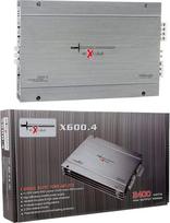 "Excalibur X600.4" rinkinys, 1 stiprintuvas 2400 W max. 4 x 60 W Rms, 4 kanalų su žemų dažnių pakėlimu bagažinės dangčiui, 1 vnt.